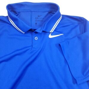 Nike Dri-FIT Golf Polo Mens XL Blue Performance Shirt Short Sleeve Athletic